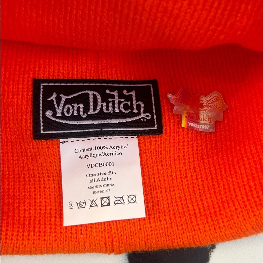 NWT Von Dutch Orange Beanie - Picture 7 of 7